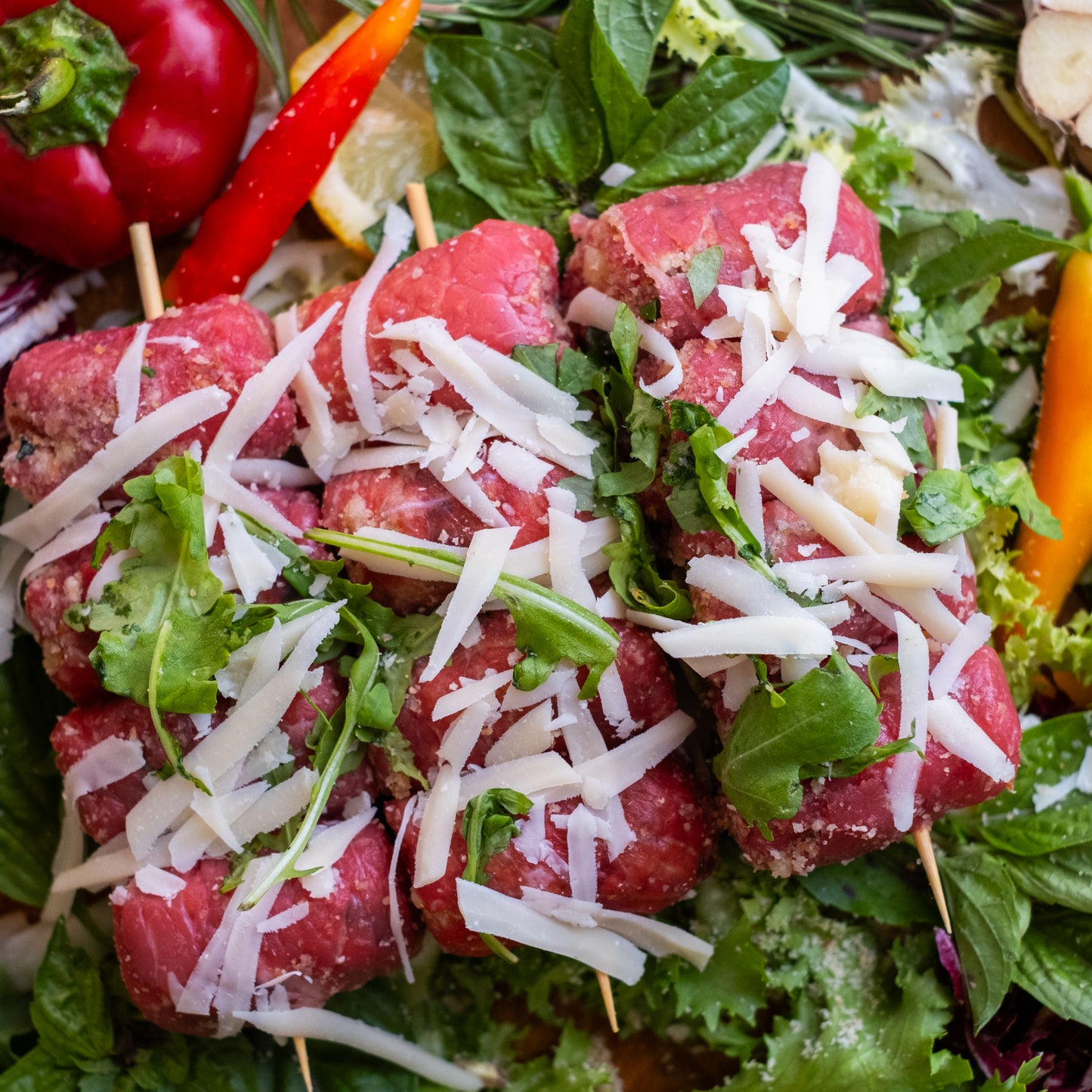 Involtini di vitello con rucola, speck e grana